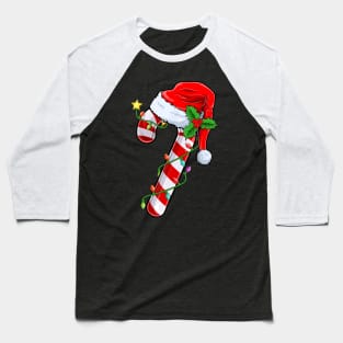 Candy Cane Crew Santa Christmas Baseball T-Shirt